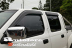 Installed View - Nissan Navara D22 Dual Cab Ute (1997-2017): Premium Window Visors