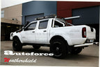 Installed View - Nissan Navara D22 Dual Cab Ute (1997-2017): Premium Window Visors