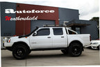 Installed View - Nissan Navara D22 Dual Cab Ute (1997-2017): Premium Window Visors