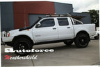Installed View - Nissan Navara D22 Dual Cab Ute (1997-2017): Premium Window Visors