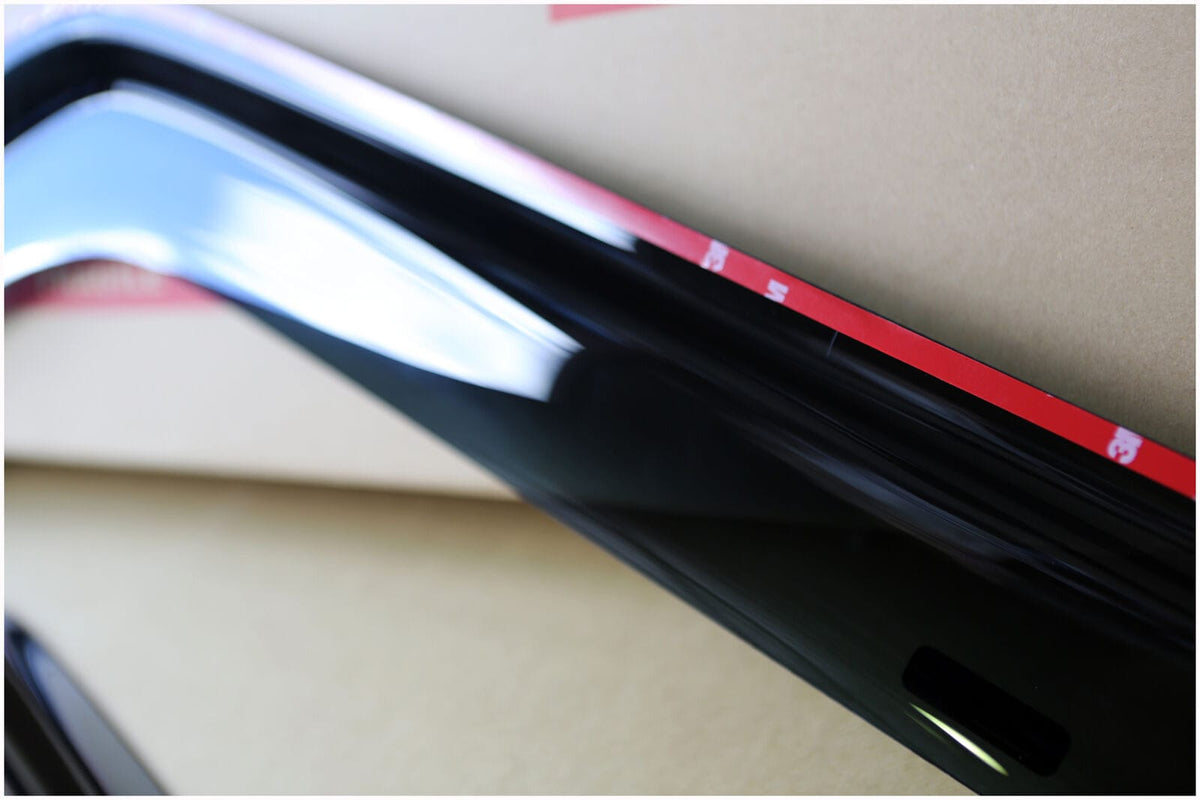 Installed View - Nissan Navara D22 Dual Cab Ute (1997-2017): Premium Window Visors