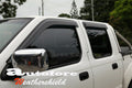 Installed View - Nissan Navara D22 Dual Cab Ute (1997-2017): Premium Window Visors