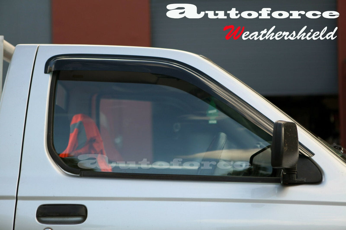 Installed View - Nissan Navara D22 Single Cab Ute (1997-2017): Premium Window Visors