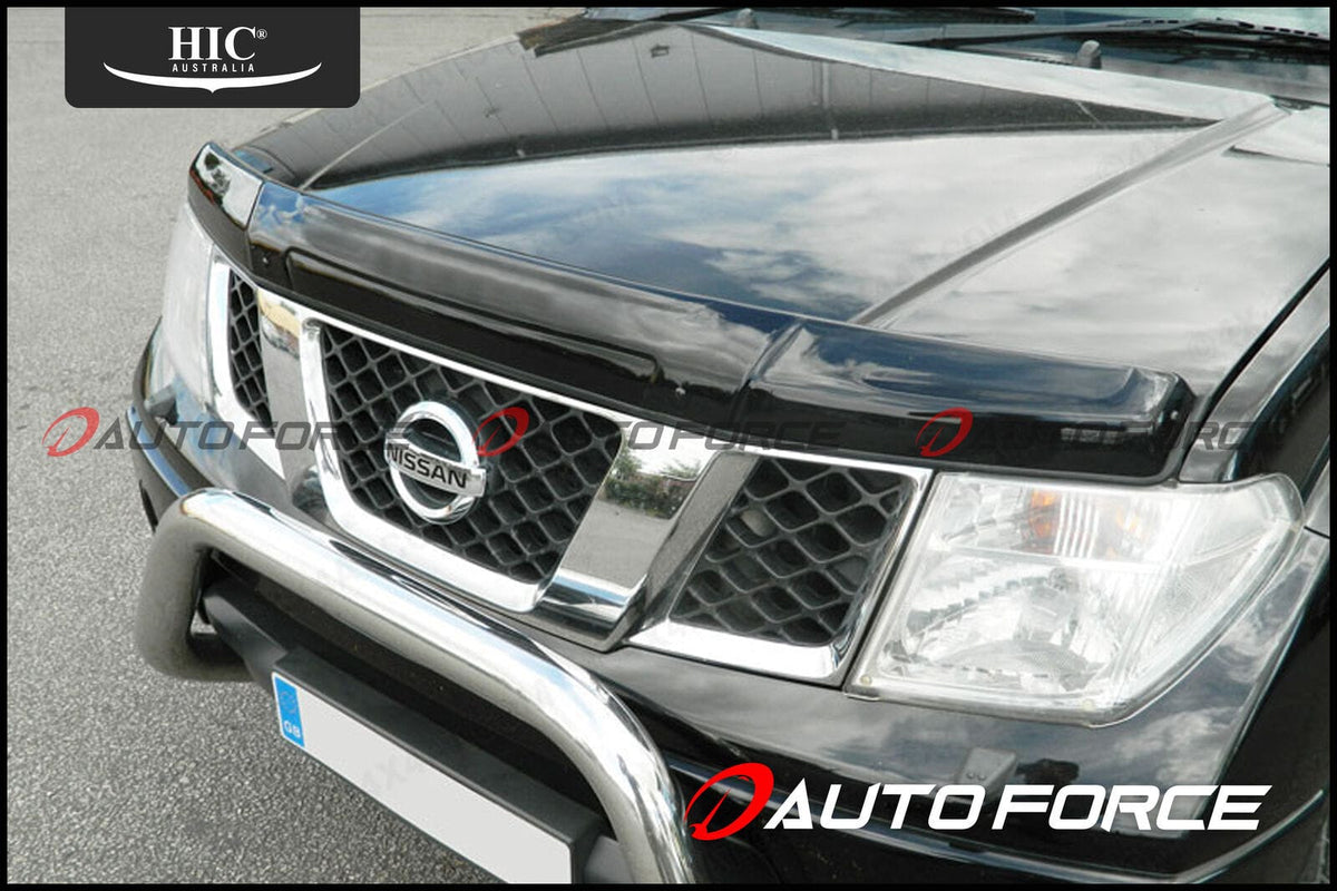 Installed View - Nissan Navara D40 Thai-built only (2005-2010): Bonnet Protector Guard
