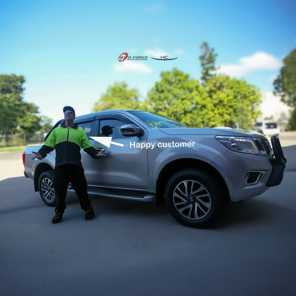 Installed View - Nissan Navara NP300 (2015-2025): Premium Window Visors