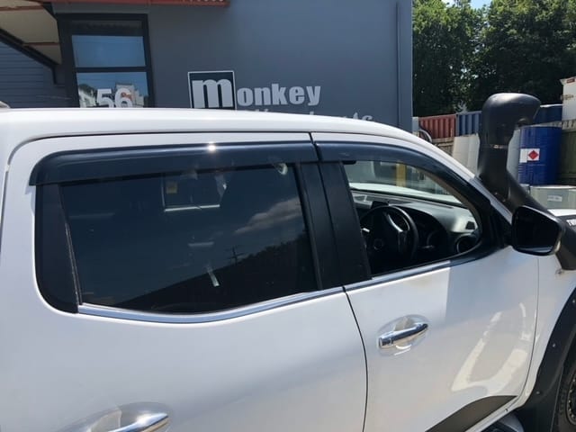 Installed View - Nissan Navara NP300 (2015-2025): Premium Window Visors