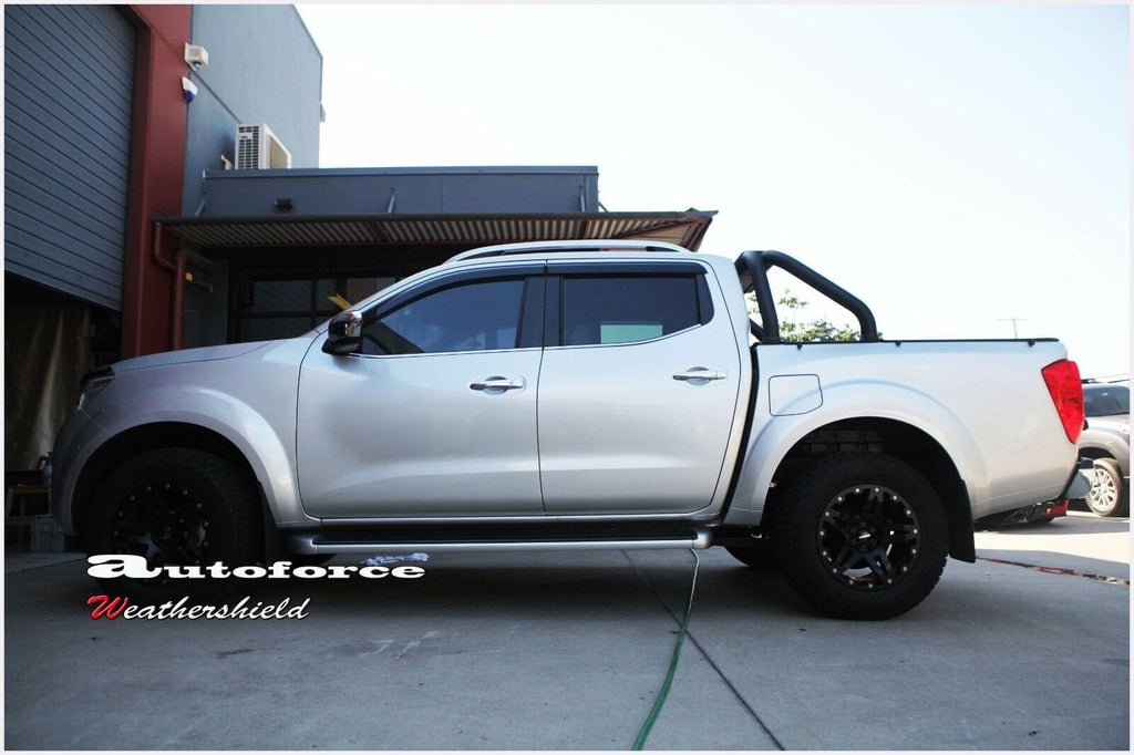 Installed View - Nissan Navara NP300 (2015-2025): Premium Window Visors