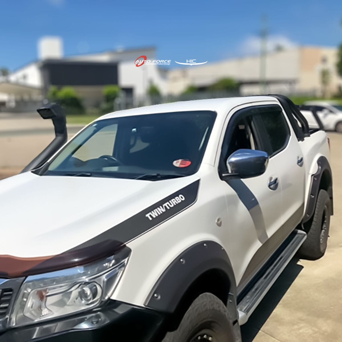 Installed View - Nissan Navara NP300 (2015-2025): Premium Window Visors