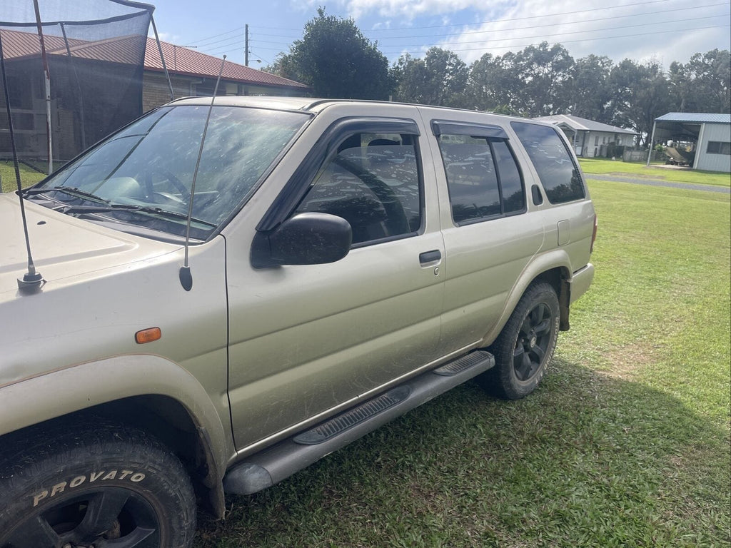 Installed View - Nissan Pathfinder R50 WX (1996-2005): Premium Window Visors