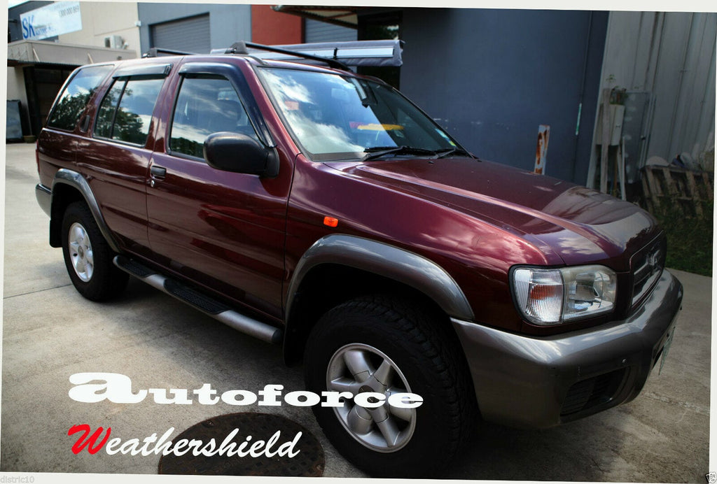 Installed View - Nissan Pathfinder R50 WX (1996-2005): Premium Window Visors
