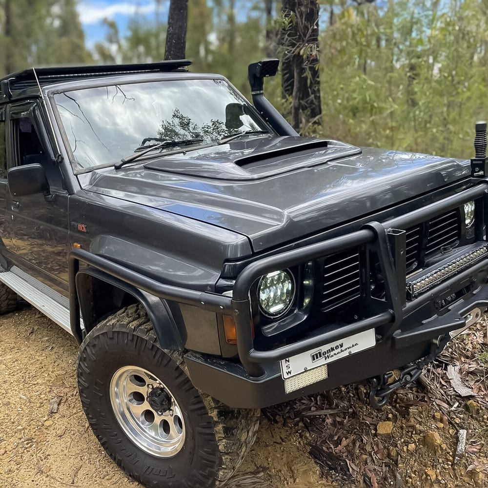 Installed View - Nissan Patrol GQ: Bonnet Scoop (1988-1997)