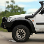 Installed View - Nissan Patrol GU Series 1-4: 4" Front Jungle Flares