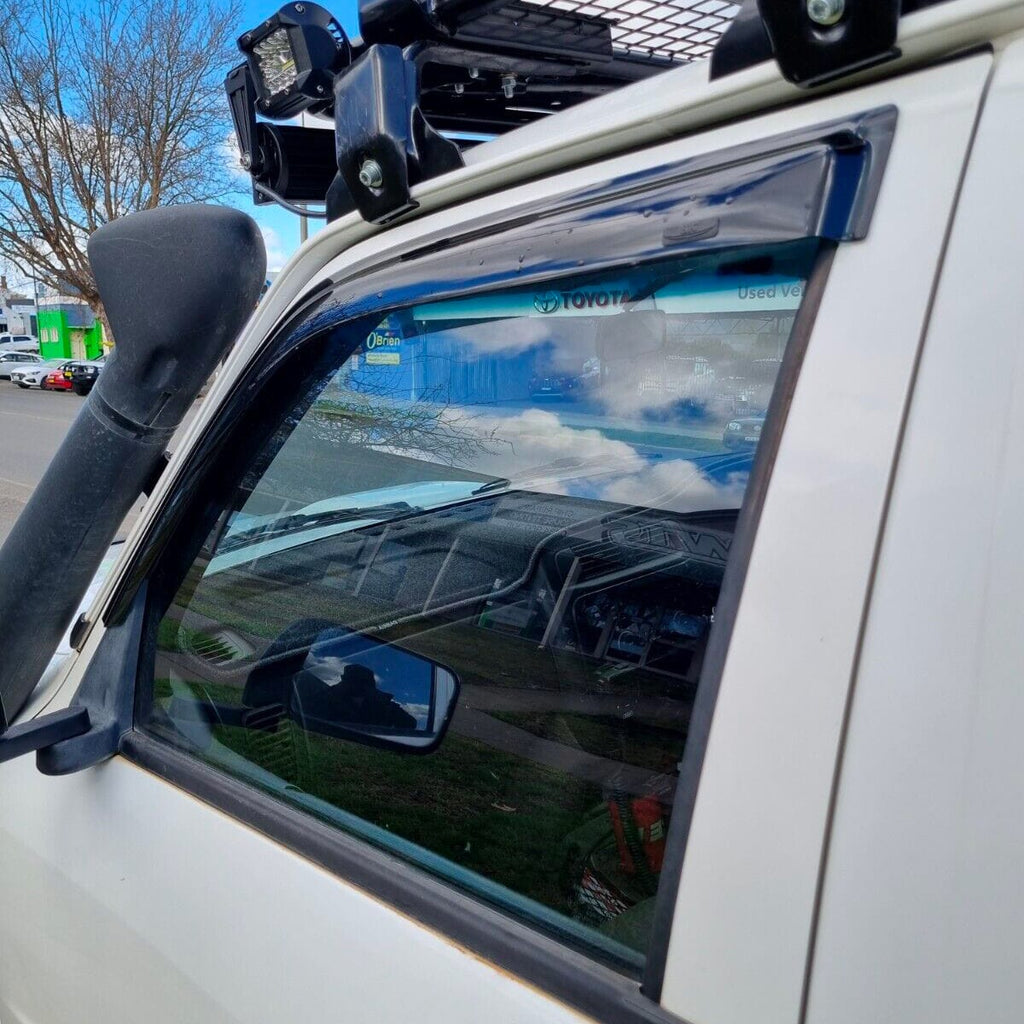 Installed View - Nissan Patrol GU Y61 Ute (2004-2015): Premium Window Visors