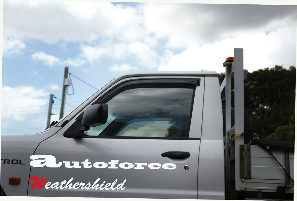 Installed View - Nissan Patrol GU Y61 Ute (2004-2015): Premium Window Visors