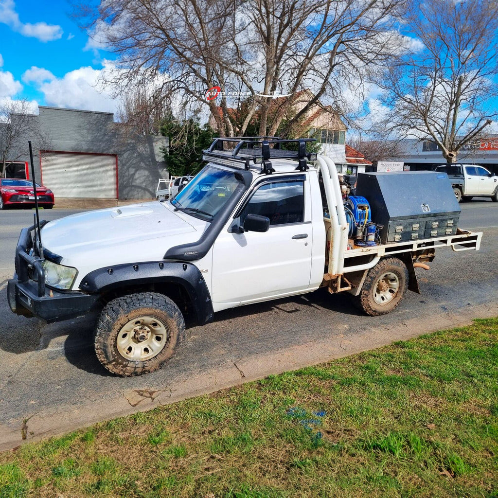 Installed View - Nissan Patrol GU Y61 Ute (2004-2015): Premium Window Visors