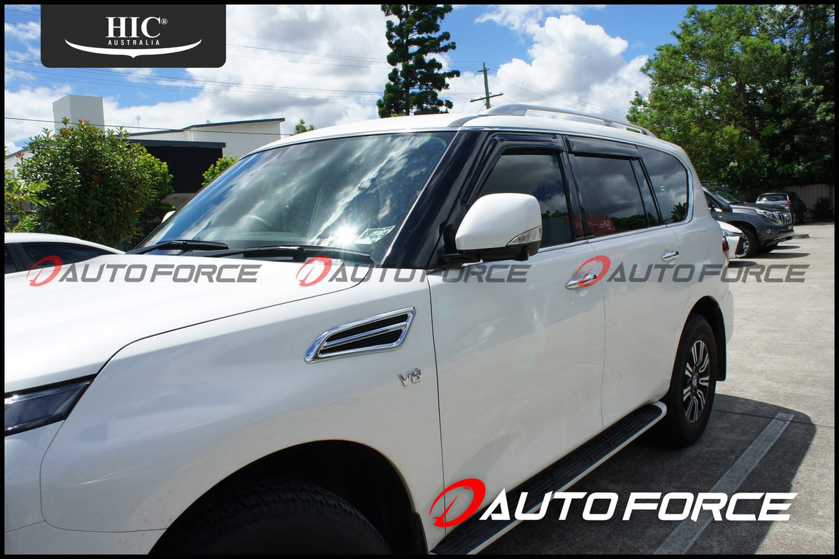 Installed View - Nissan Patrol Y62 (2013-Onwards): Premium Window Visors