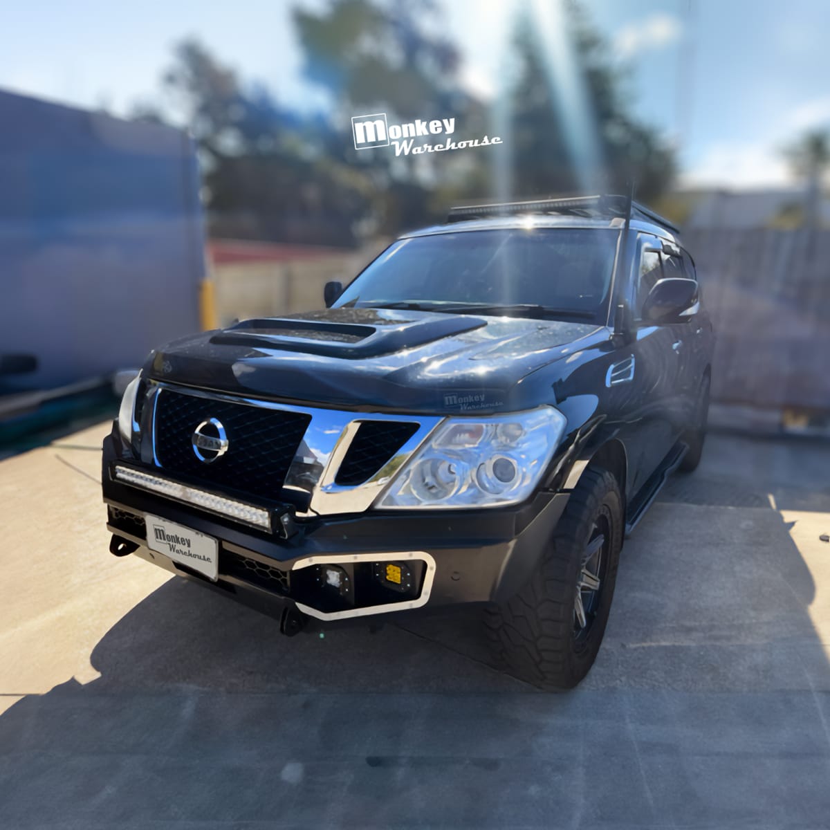 Installed View - Nissan Patrol Y62: Bonnet Scoop (2013-2023)