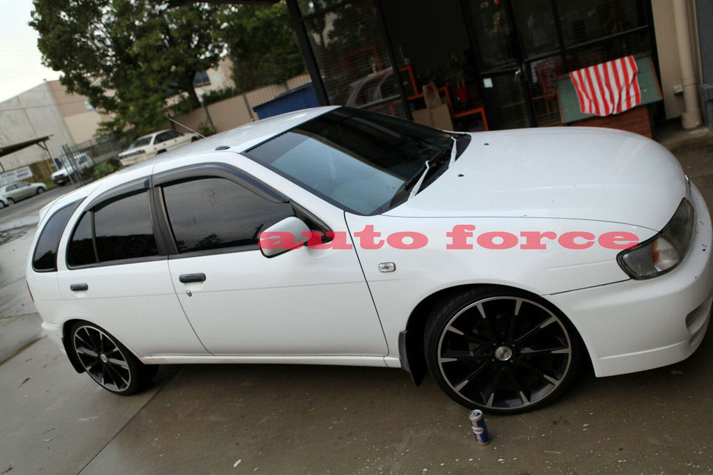 Installed View - Nissan Pulsar N15 Hatch (1993-2000): Premium Window Visors