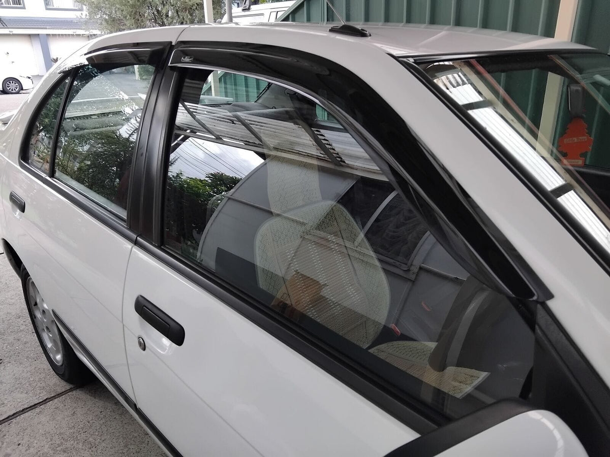 Installed View - Nissan Pulsar N15 Sedan (1993-2000): Premium Window Visors