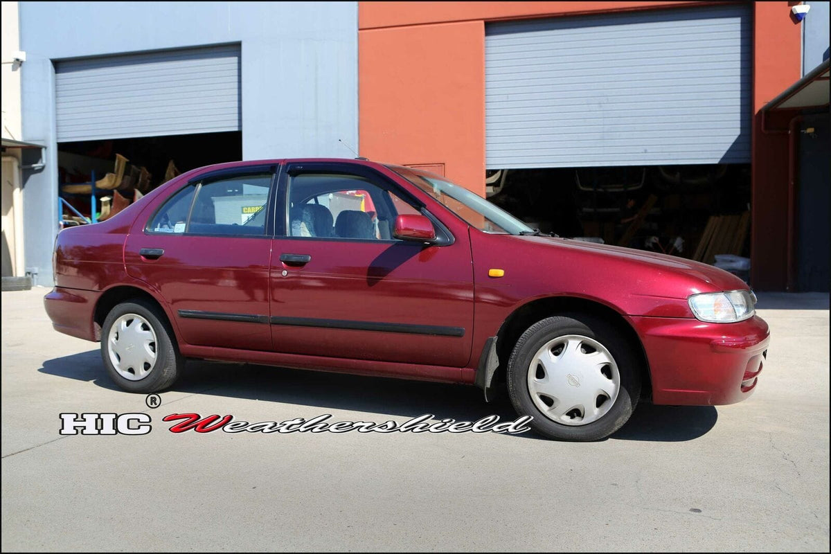 Installed View - Nissan Pulsar N15 Sedan (1993-2000): Premium Window Visors