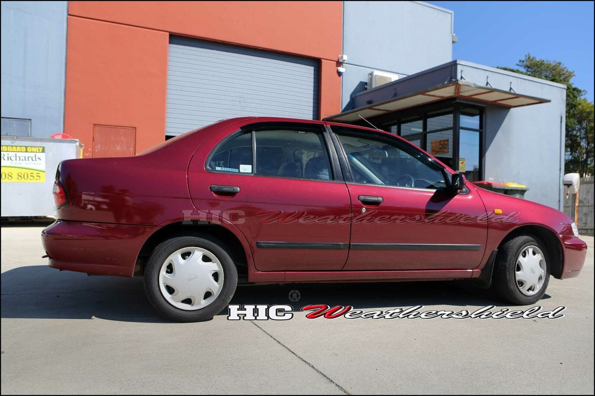 Installed View - Nissan Pulsar N15 Sedan (1993-2000): Premium Window Visors
