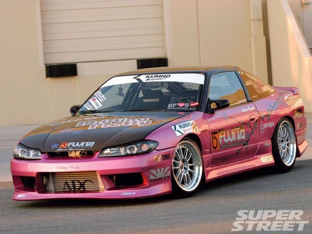 Installed View - Nissan Silvia S13 / 180SX: S15 Conversion Origin Style Front Guards
