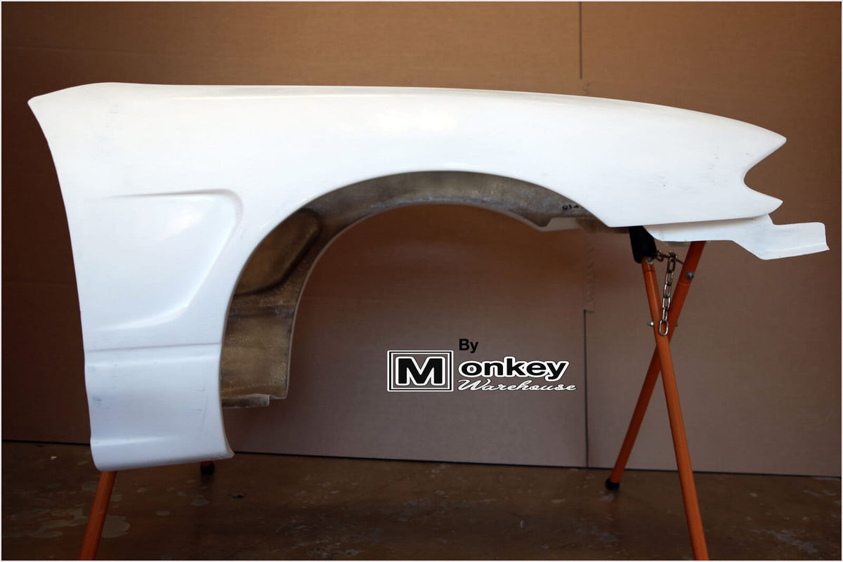 Installed View - Nissan Silvia S13 / 180SX: S15 Conversion Origin Style Front Guards