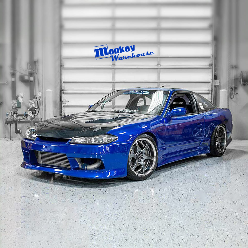 Installed View - Nissan Silvia S13 / 180SX: S15 Conversion Origin Style Front Guards