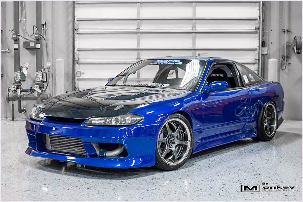 Installed View - Nissan Silvia S13 / 180SX: S15 Conversion Origin Style Front Guards