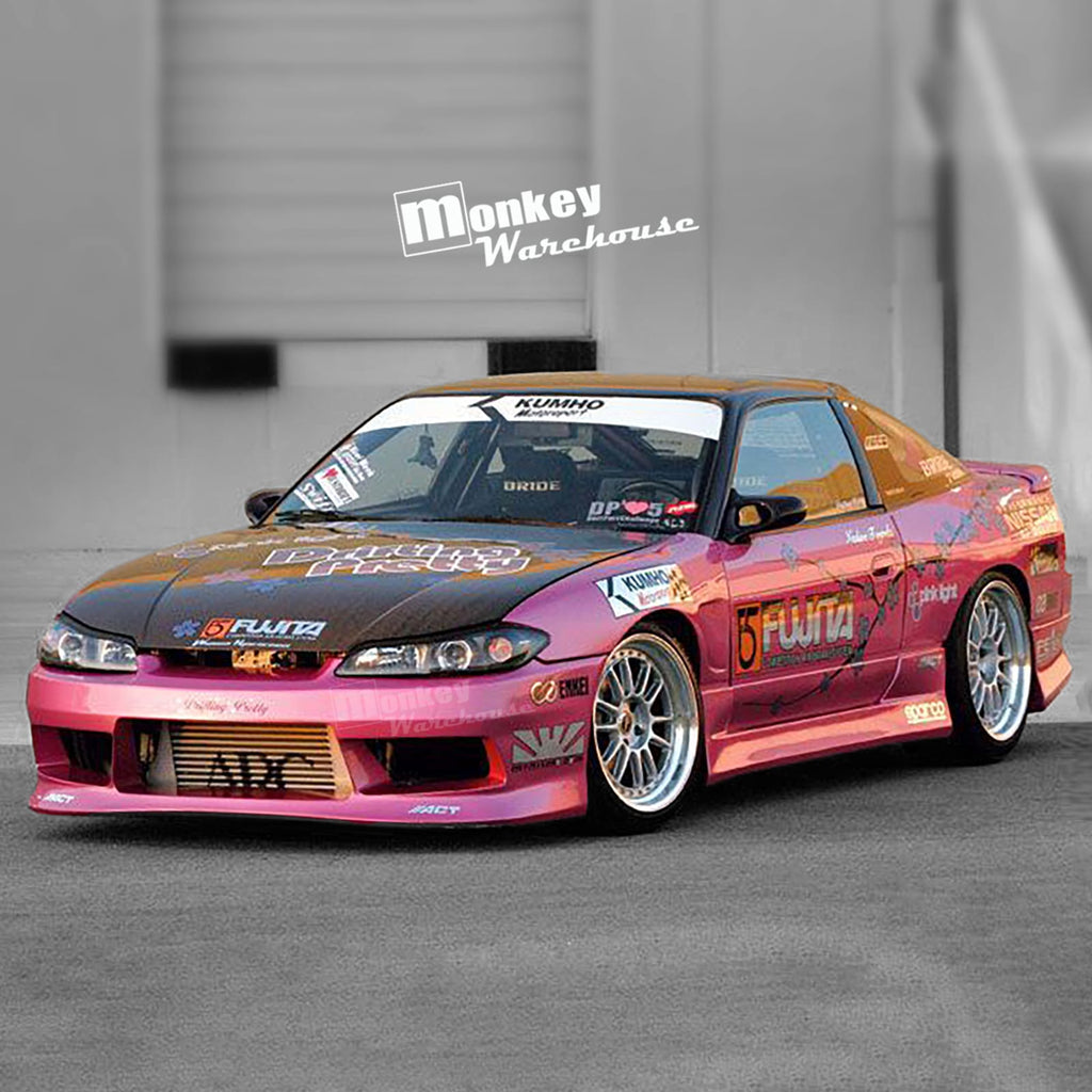 Installed View - Nissan Silvia S13 / 180SX: S15 Conversion Origin Style Front Guards