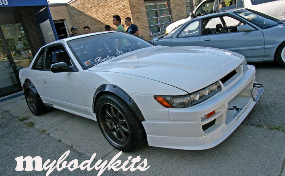 Installed View - Nissan Silvia S13: 4-Piece Wheel Flare Set