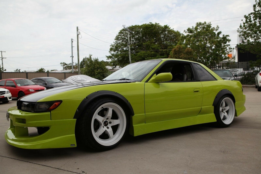 Installed View - Nissan Silvia S13: 4-Piece Wheel Flare Set