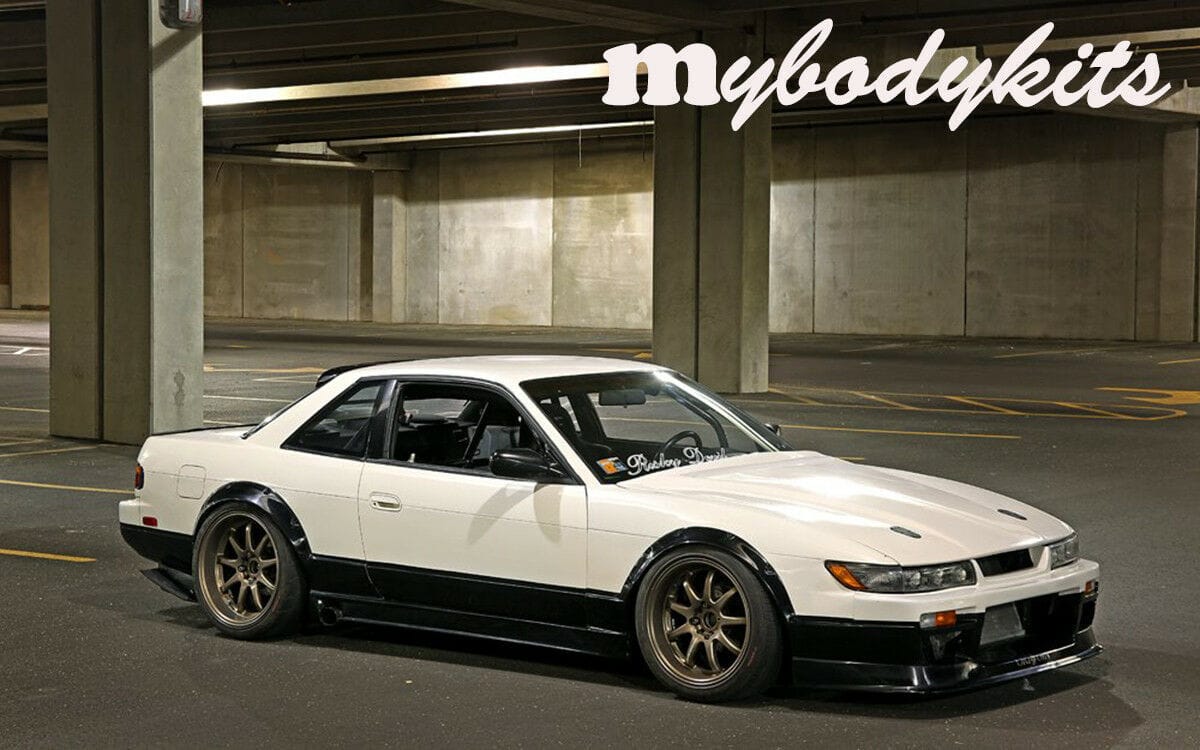Installed View - Nissan Silvia S13: 4-Piece Wheel Flare Set