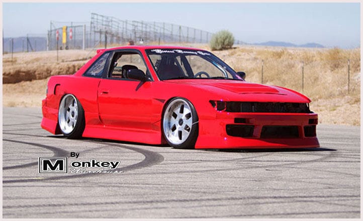 Installed View - Nissan Silvia S13: BN Sports Blister Wide Style Front Bumper