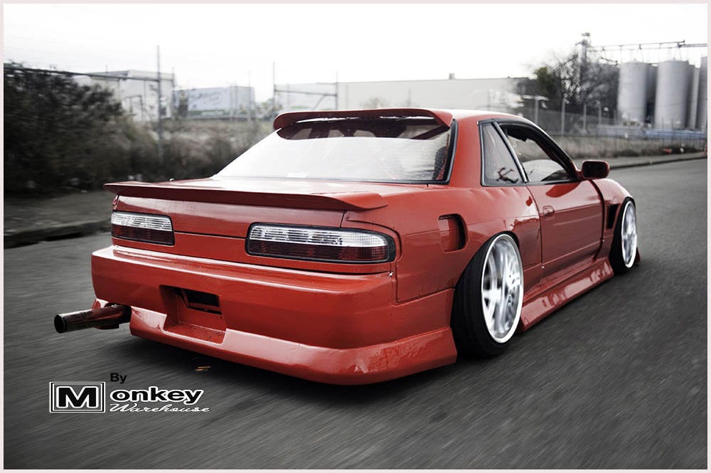 Installed View - Nissan Silvia S13: BN Sports Blister Wide Style Rear Quarter Fender Guards
