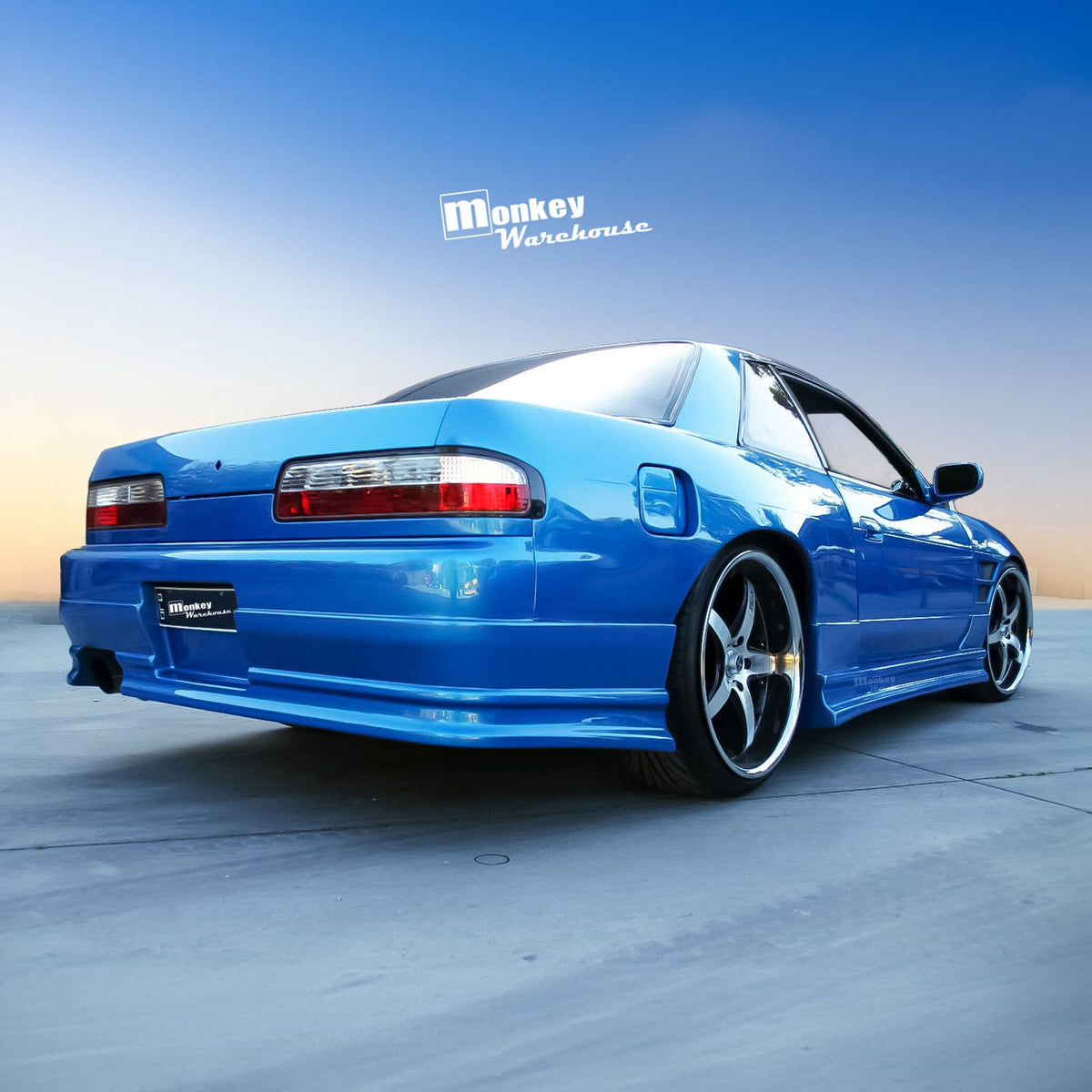 Installed View - Nissan Silvia S13: D-Max Style Side Skirts