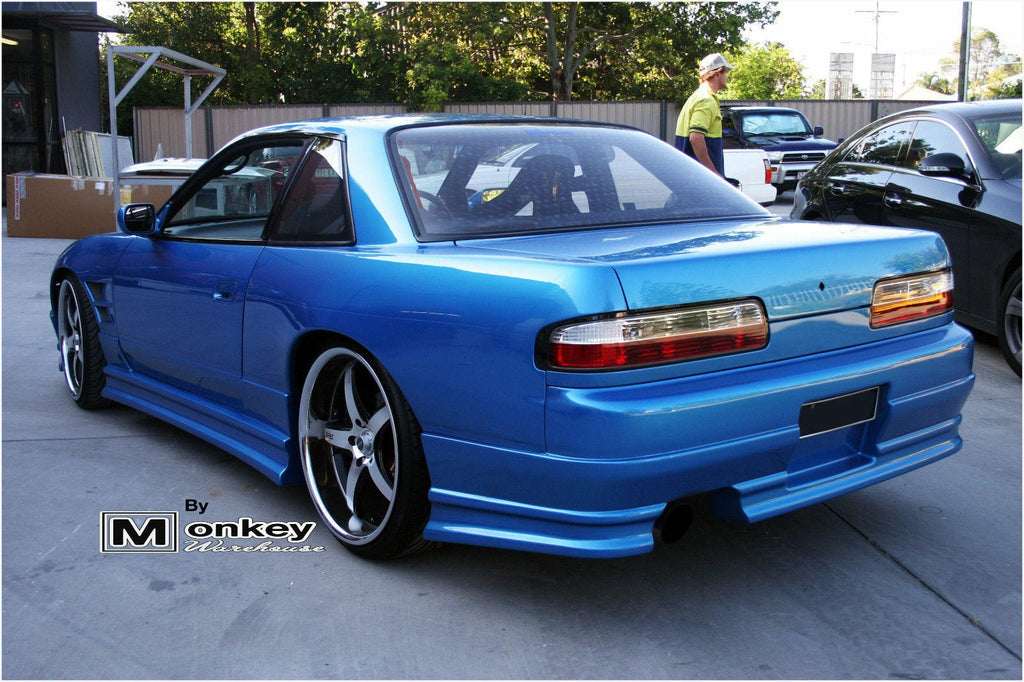 Installed View - Nissan Silvia S13: D-Max Style Side Skirts
