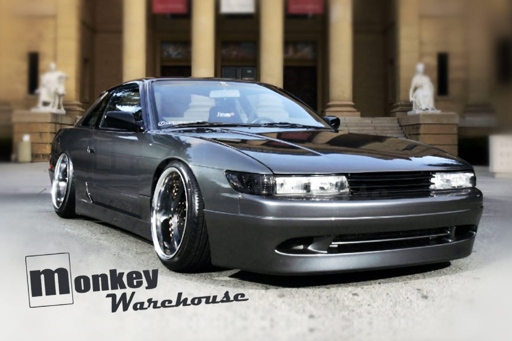 Installed View - Nissan Silvia S13: Instant Gentleman Style Front Bumper