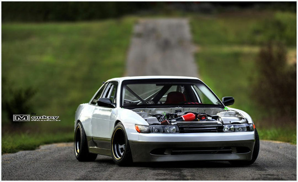 Installed View - Nissan Silvia S13: Instant Gentleman Style Side Skirts