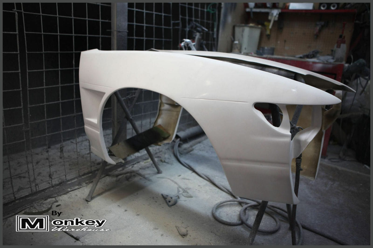 Installed View - Nissan Silvia S13: M-Sport Style +25mm Front Vented Guards