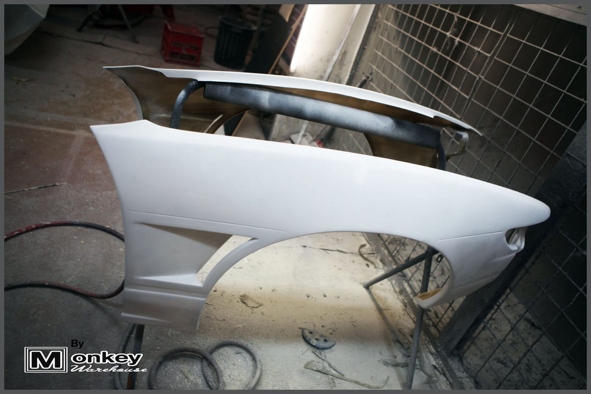 Installed View - Nissan Silvia S13: M-Sport Style +25mm Front Vented Guards