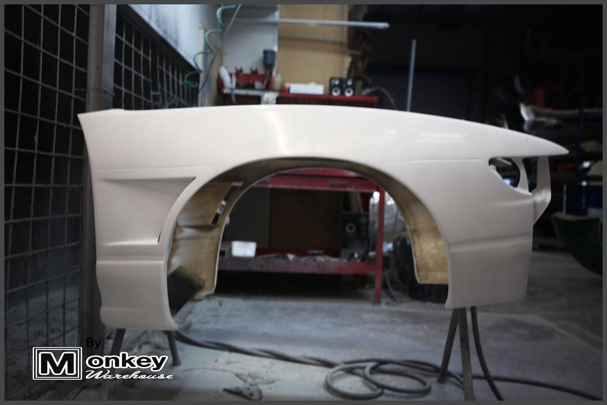 Installed View - Nissan Silvia S13: M-Sport Style +25mm Front Vented Guards