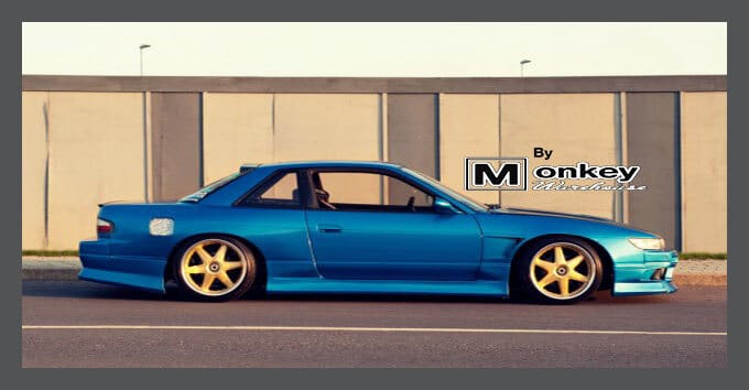 Installed View - Nissan Silvia S13: M-Sport Style +25mm Front Vented Guards