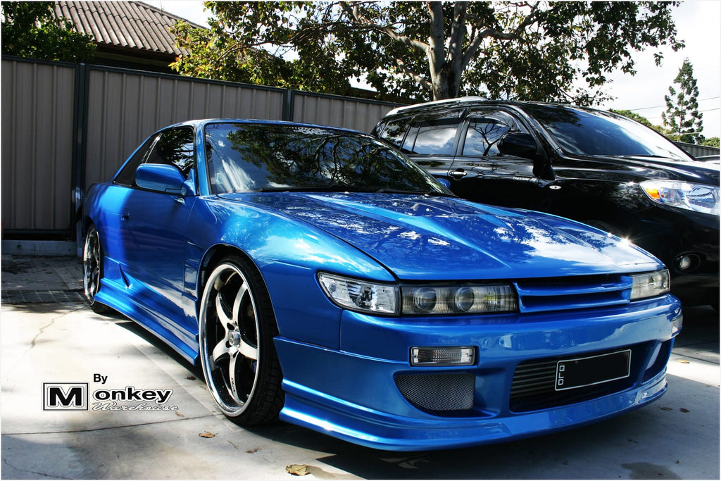 Installed View - Nissan Silvia S13: Nismo Letterbox Style Front Grille