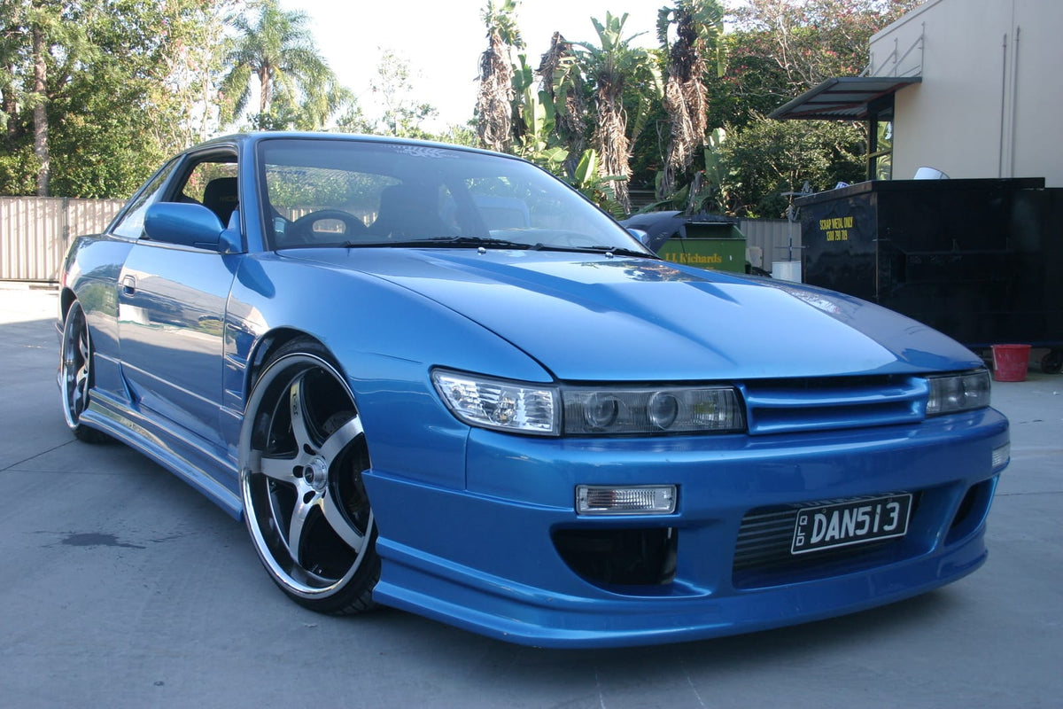 Installed View - Nissan Silvia S13: Nismo Letterbox Style Front Grille