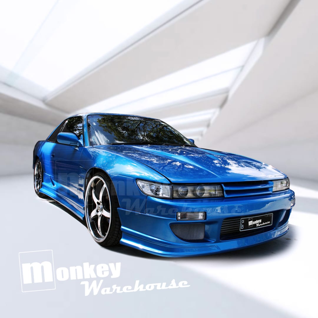 Installed View - Nissan Silvia S13: Nismo Letterbox Style Front Grille