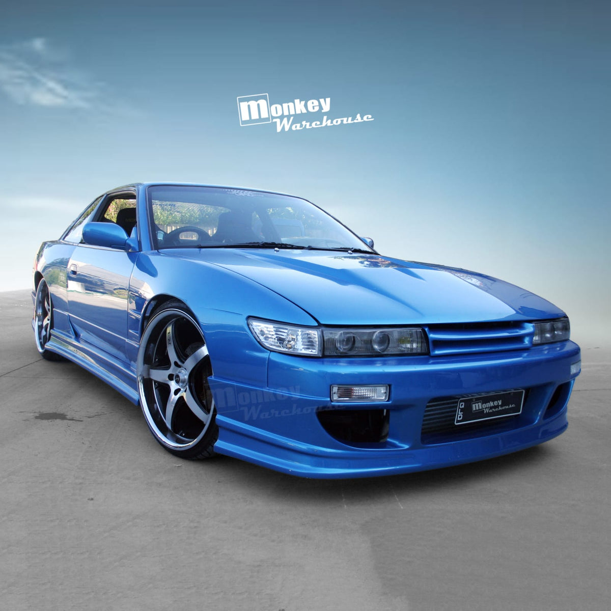 Installed View - Nissan Silvia S13: Nismo Letterbox Style Front Grille