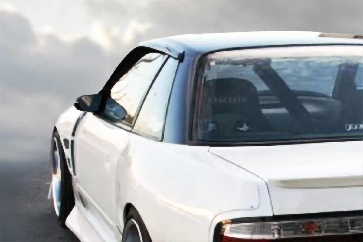 Installed View - Nissan Silvia S13: Premium Window Visors