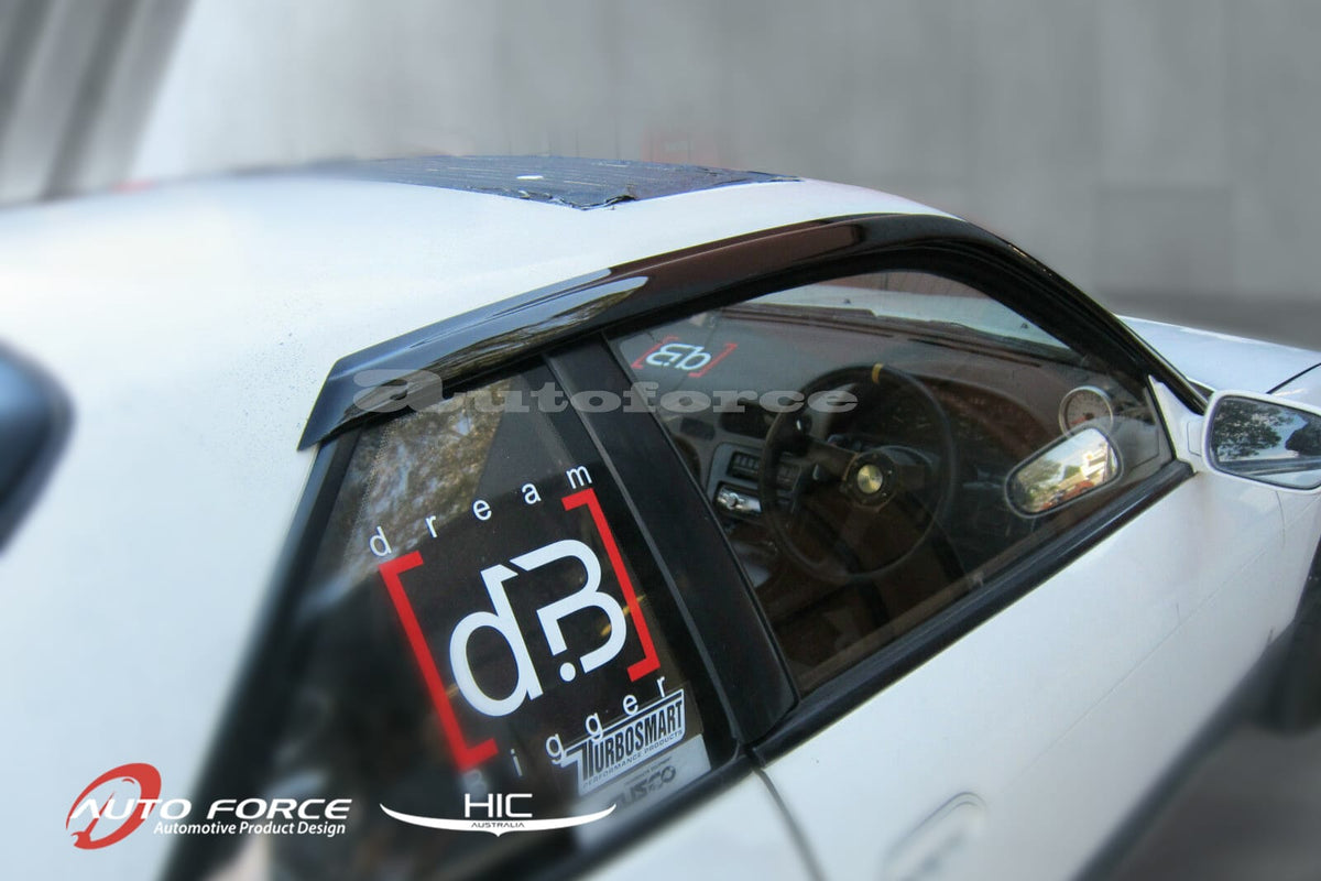 Installed View - Nissan Silvia S13: Premium Window Visors