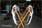 Installed View - Nissan Silvia S13: Rocket Bunny Style +25mm Front Vented Guards